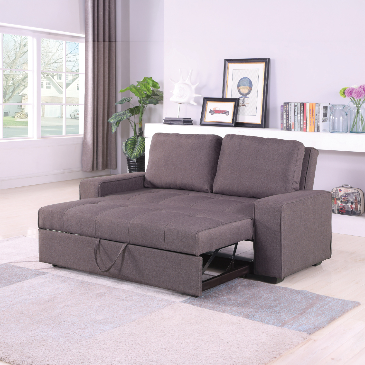 ΚΑΝΑΠΕΣ ΚΡΕΒΑΤΙ KANNA 2ΘΕΣΙΟΣ 176x102x91 εκ.HM3082.01 ΜΕ ΚΑΦΕ ΥΦΑΣΜΑ 176x102x91 εκ. 3