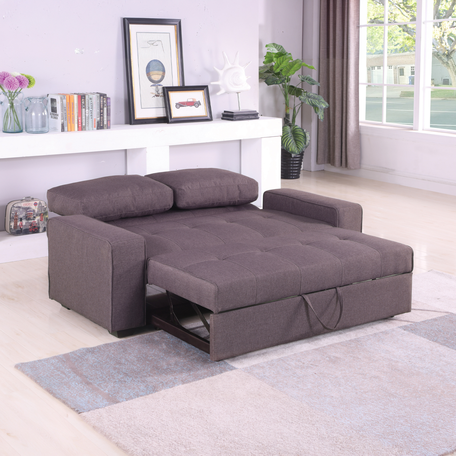 ΚΑΝΑΠΕΣ ΚΡΕΒΑΤΙ KANNA 2ΘΕΣΙΟΣ 176x102x91 εκ.HM3082.01 ΜΕ ΚΑΦΕ ΥΦΑΣΜΑ 176x102x91 εκ. 4