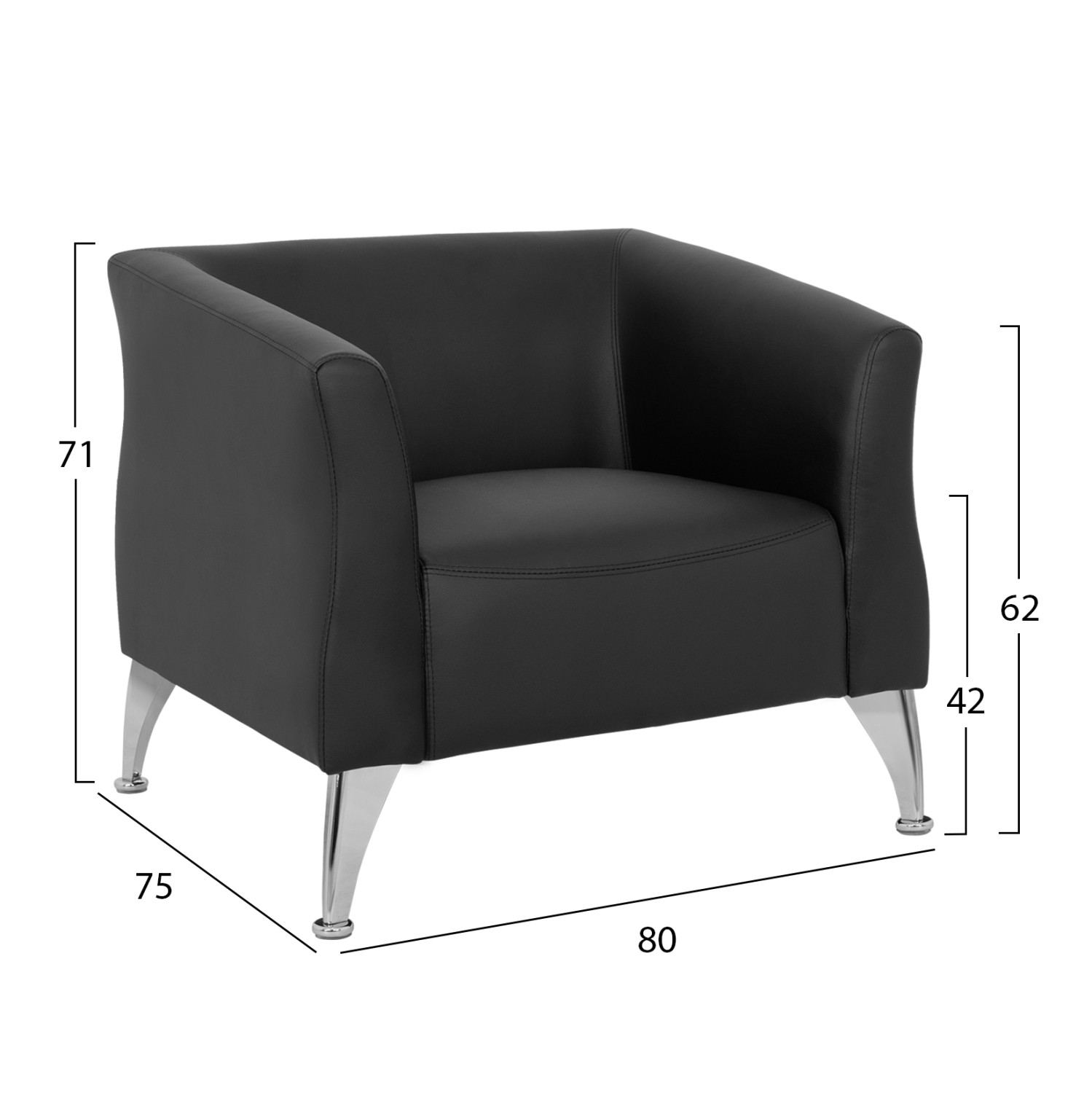 ΠΟΛΥΘΡΟΝΑ KIANA HM3122.11 ΜΕ ΜΑΥΡΟ PU 80x75x71 εκ. 2