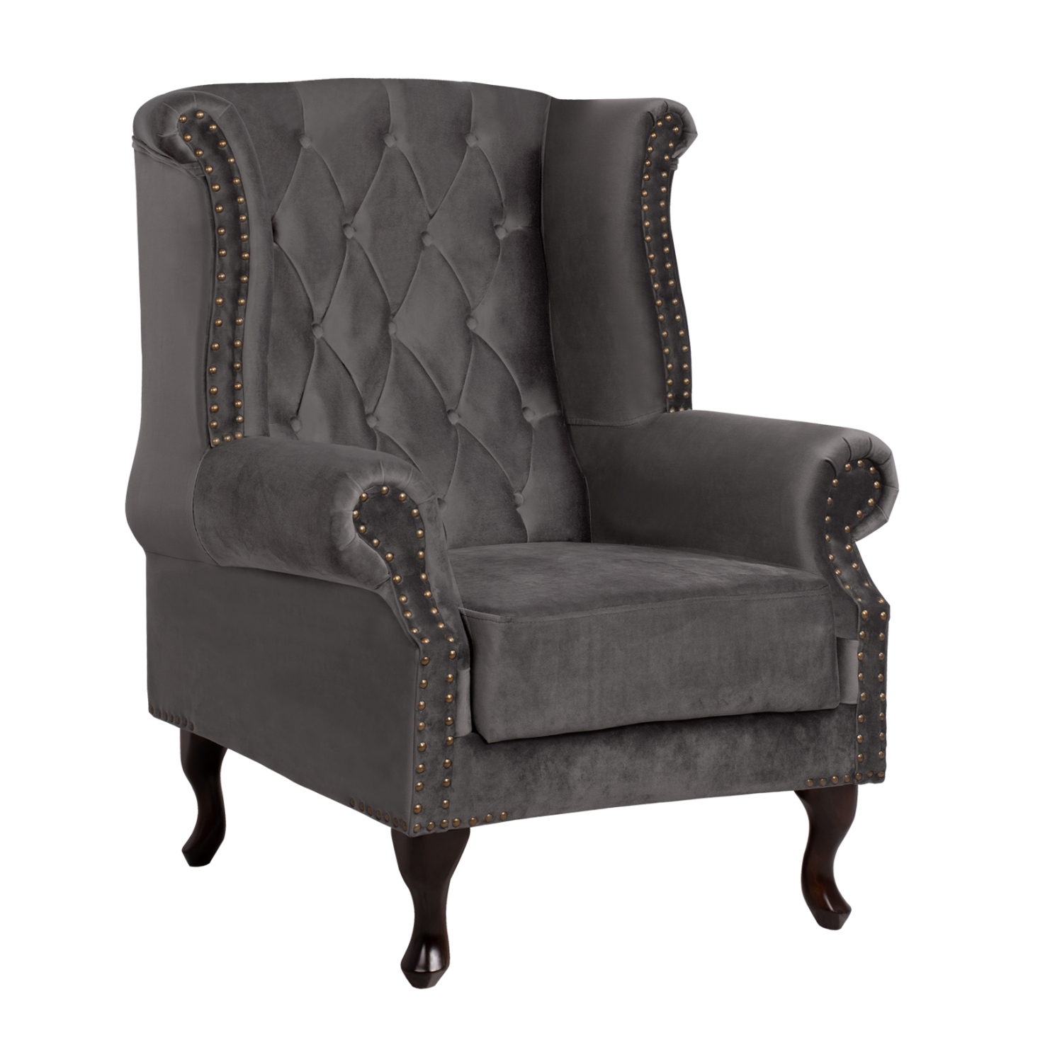 ΠΟΛΥΘΡΟΝΑ-ΜΠΕΡΖΕΡΑ ΓΚΡΙ ΒΕΛΟΥΔΟ T.CHESTERFIELD POLINA 83x75x107Yεκ.HM0053.10 1