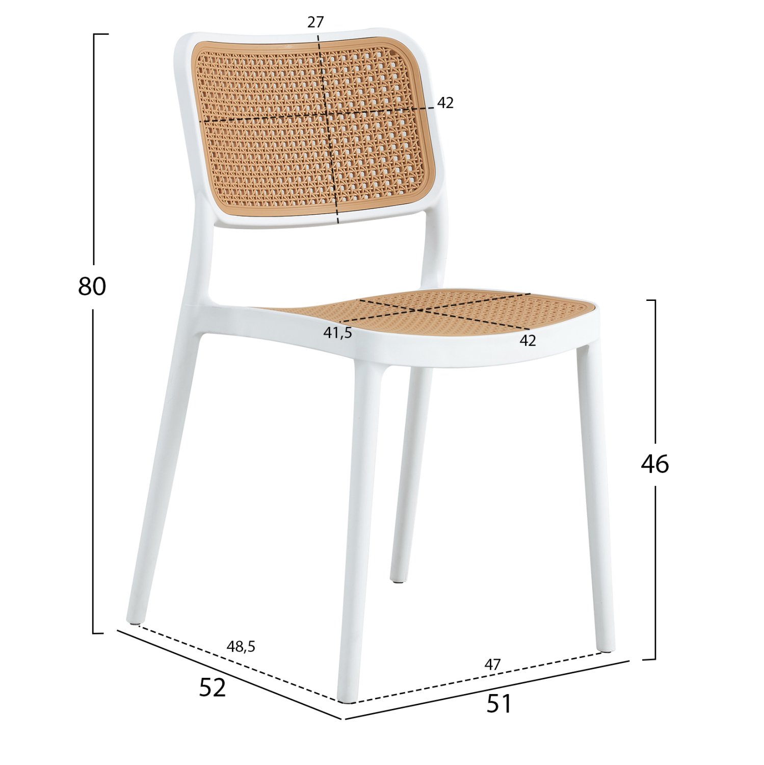 ΚΑΡΕΚΛΑ ΠΟΛΥΠΡΟΠΥΛΕΝΙΟΥ MEKO HM5934.01 ΛΕΥΚΗ ΜΕ ΜΠΕΖ ΨΑΘΑ 51x52x80Υεκ. 2