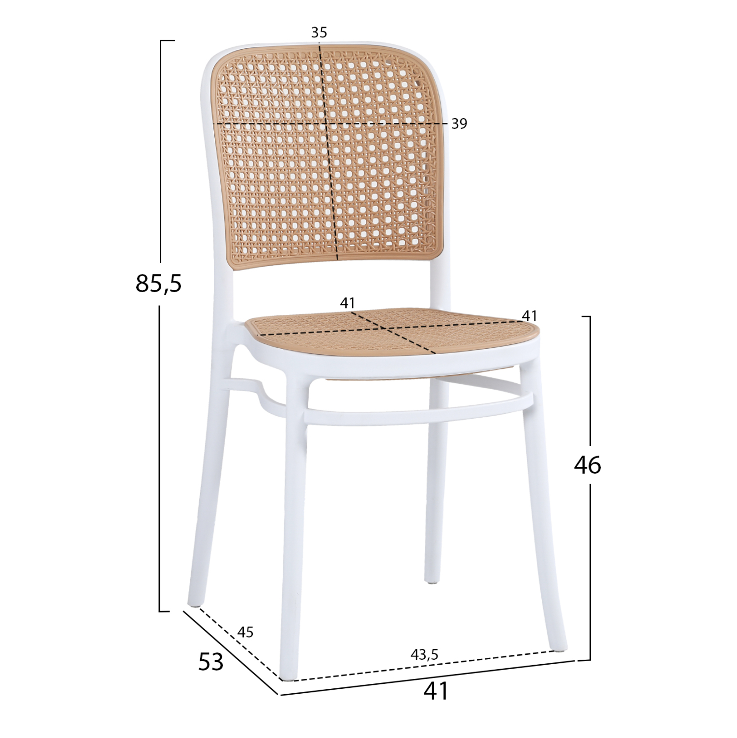 ΚΑΡΕΚΛΑ ΠΟΛΥΠΡΟΠΥΛΕΝΙΟΥ FLOW HM5937.01 ΛΕΥΚΗ ΜΕ ΜΠΕΖ ΚΑΘΙΣΜΑ ΚΑΙ ΠΛΑΤΗ 41x53x85.5Υεκ. 2