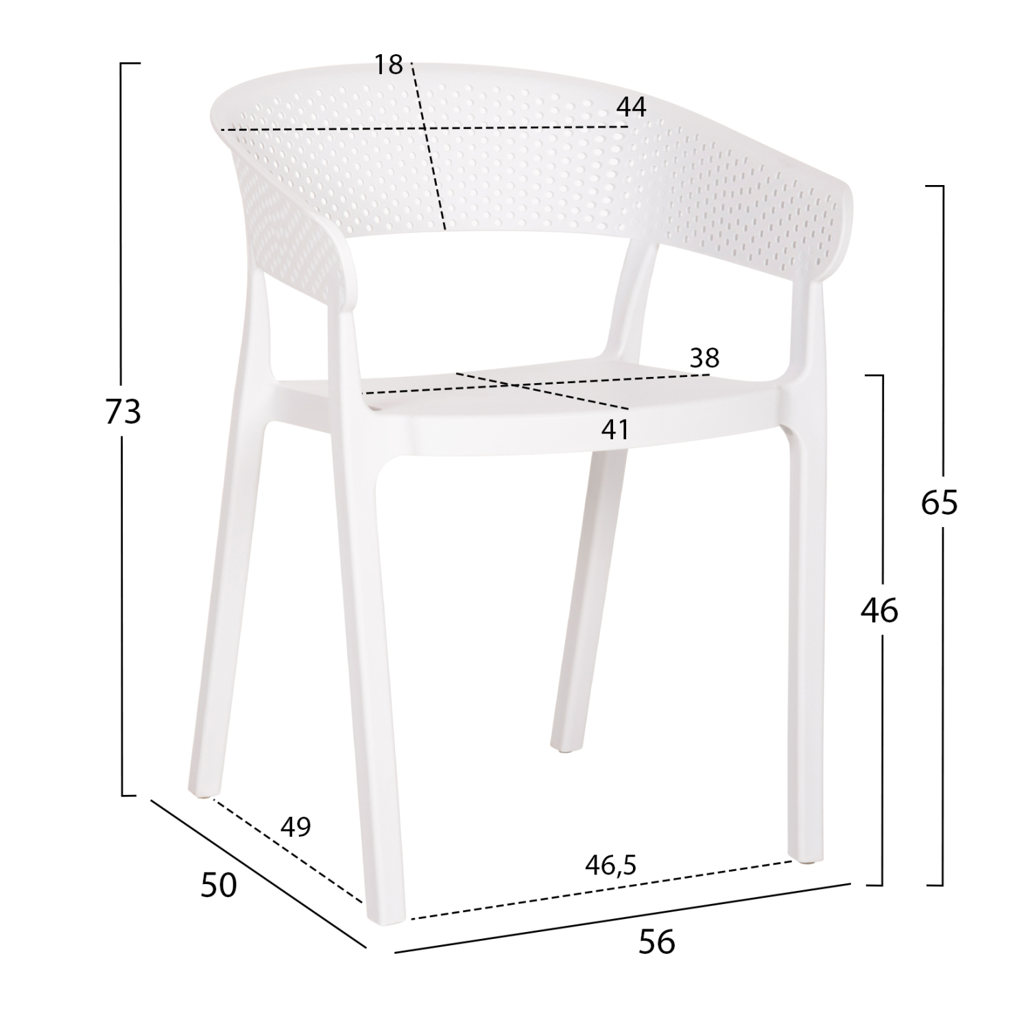 ΠΟΛΥΘΡΟΝΑ ΠΟΛΥΠΡΟΠΥΛΕΝΙΟΥ PERFOE HM5941.01 ΛΕΥΚΗ 56x50x73Υεκ. 2