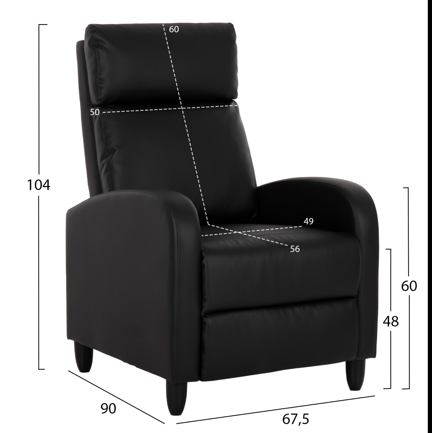 ΠΟΛΥΘΡΟΝΑ RELAX HIBER HM9782.11 ΜΑΥΡΟ PU 67,5x90x104Υ εκ. 2