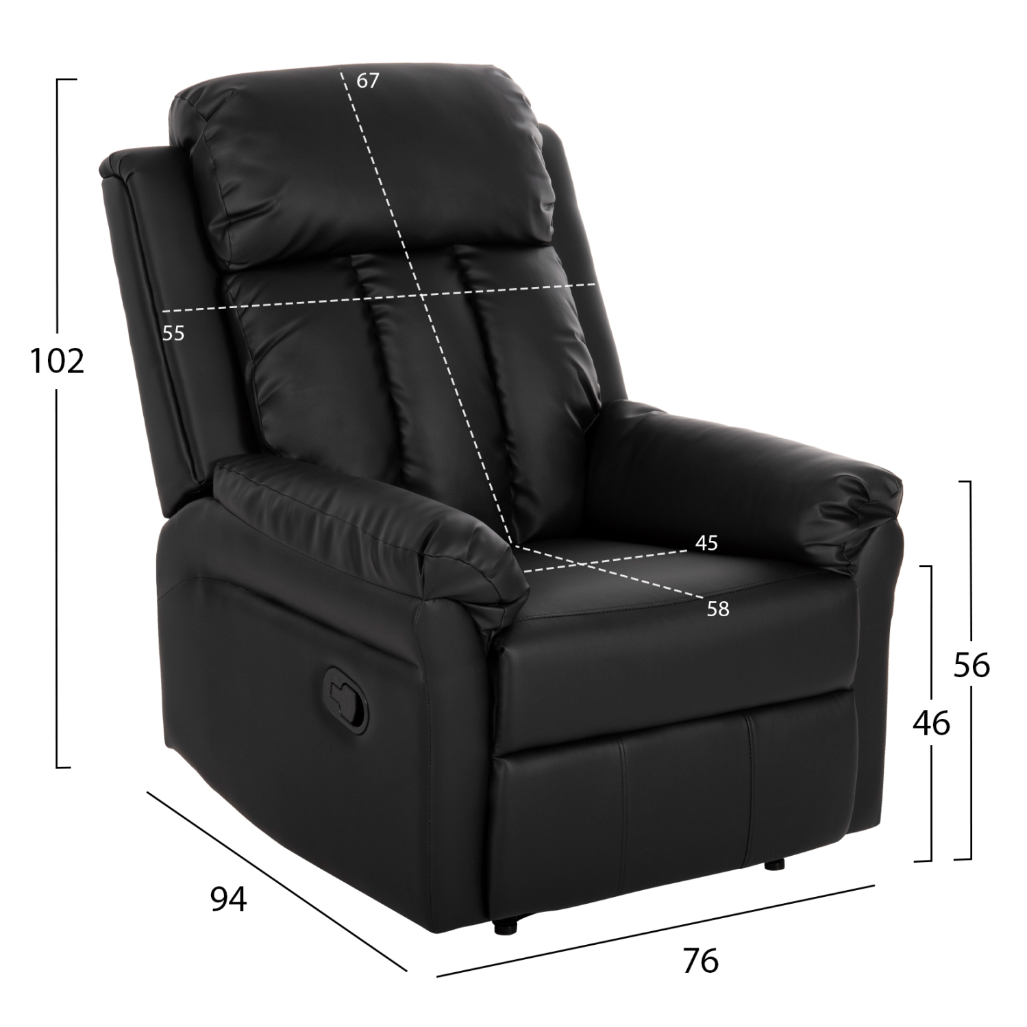 ΠΟΛΥΘΡΟΝΑ ΜΑΣΑΖ HAPPER HM9785.11 ΜΑΥΡΟ PU 76x94x102Υ εκ. 2