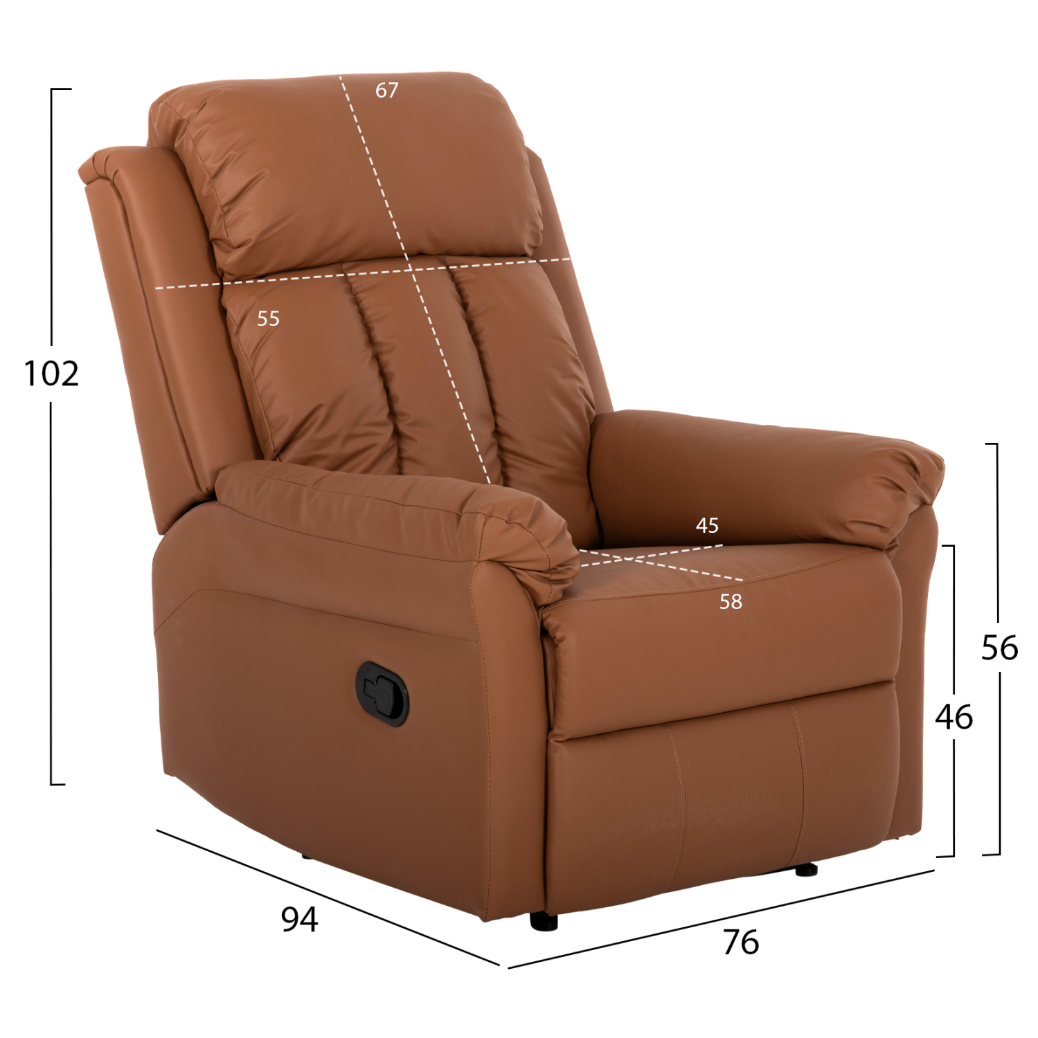 ΠΟΛΥΘΡΟΝΑ ΜΑΣΑΖ HAPPER HM9785.12 ΚΑΦΕ PU 76x94x102Υ εκ. 2