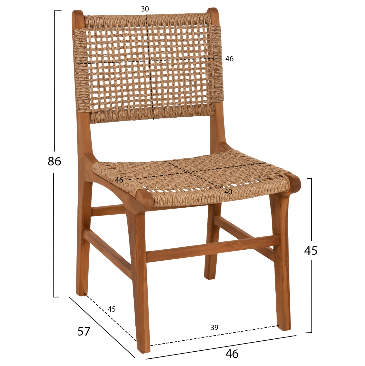 ΚΑΡΕΚΛΑ ΤΡΑΠΕΖΑΡΙΑΣ NESHA HM9386.11 ΞΥΛΟ ΤΕΑΚ ΜΕ ΣΧΟΙΝΙ VIRO 50x56x85Υεκ. 2