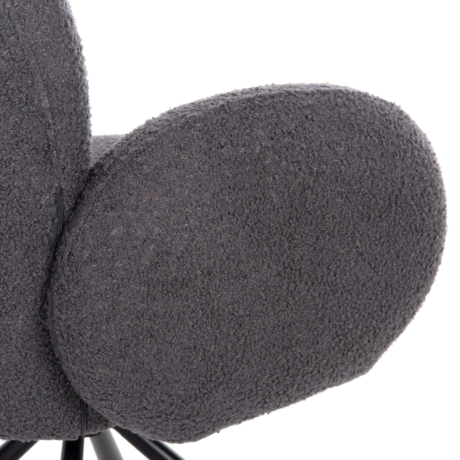 ΠΟΛΥΘΡΟΝΑ ΠΕΡΙΣΤΡΕΦ. WINON HM9778.01 ΓΚΡΙ TEDDY ΥΦΑΣΜΑ-ΜΑΥΡΟ ΜΕΤΑΛΛΟ 65x67x92Υ εκ. 9