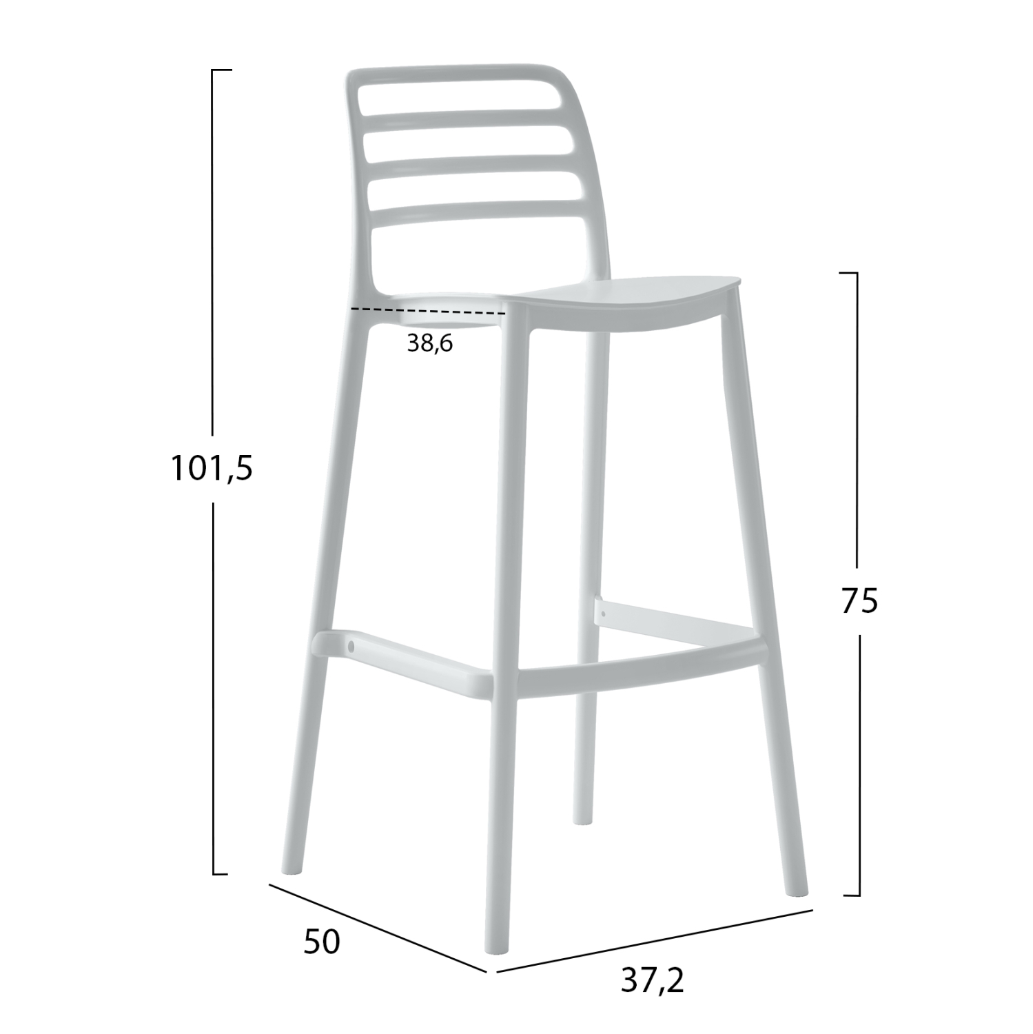 ΣΚΑΜΠΟ BAR ΠΟΛΥΠΡΟΠΥΛΕΝΙΟΥ SNOD HM6099.01 ΛΕΥΚΟ 37,2x50x101,5Υεκ. 2