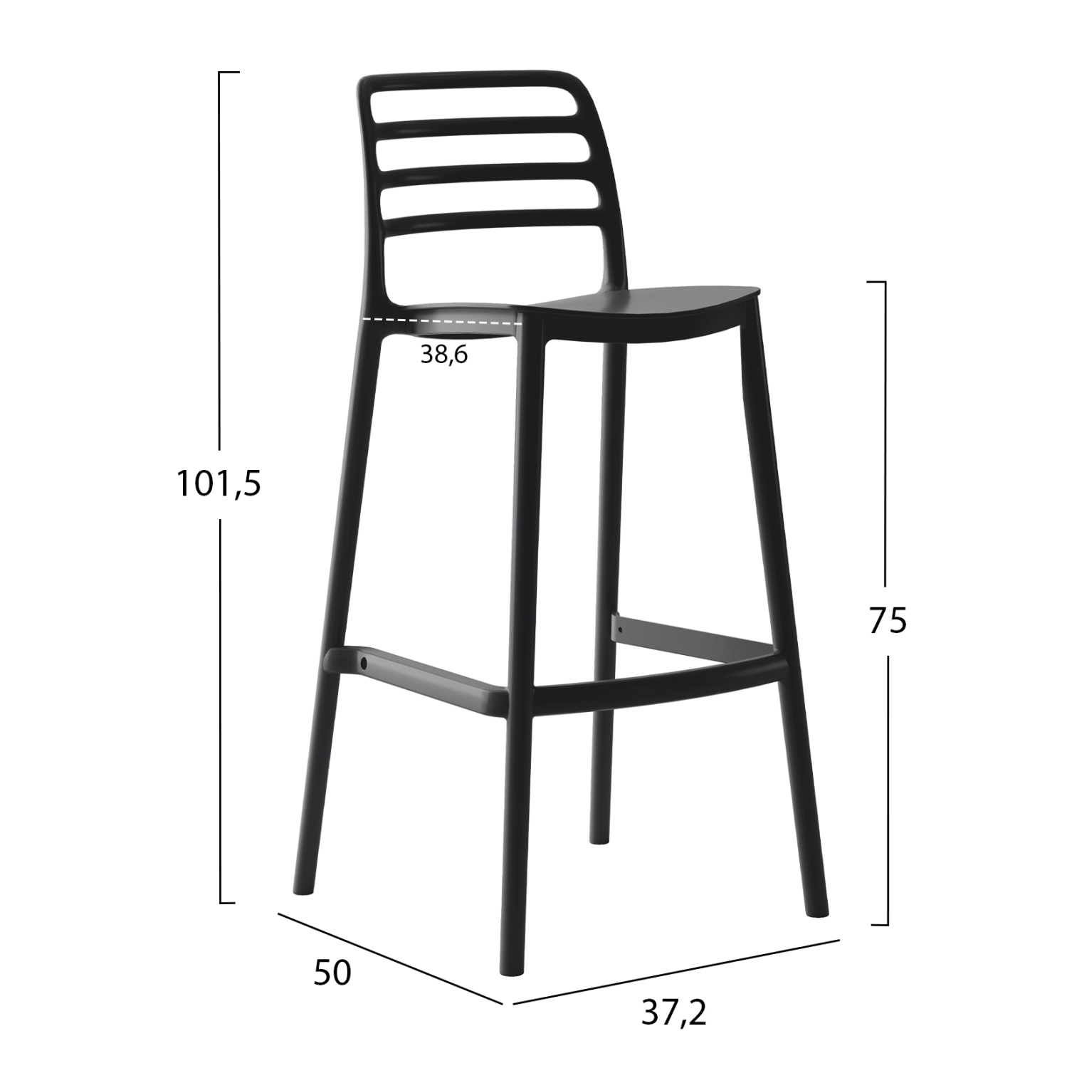 ΣΚΑΜΠΟ BAR ΠΟΛΥΠΡΟΠΥΛΕΝΙΟΥ SNOD HM6099.02 ΜΑΥΡΟ 37,2x50x101,5Υεκ. 2