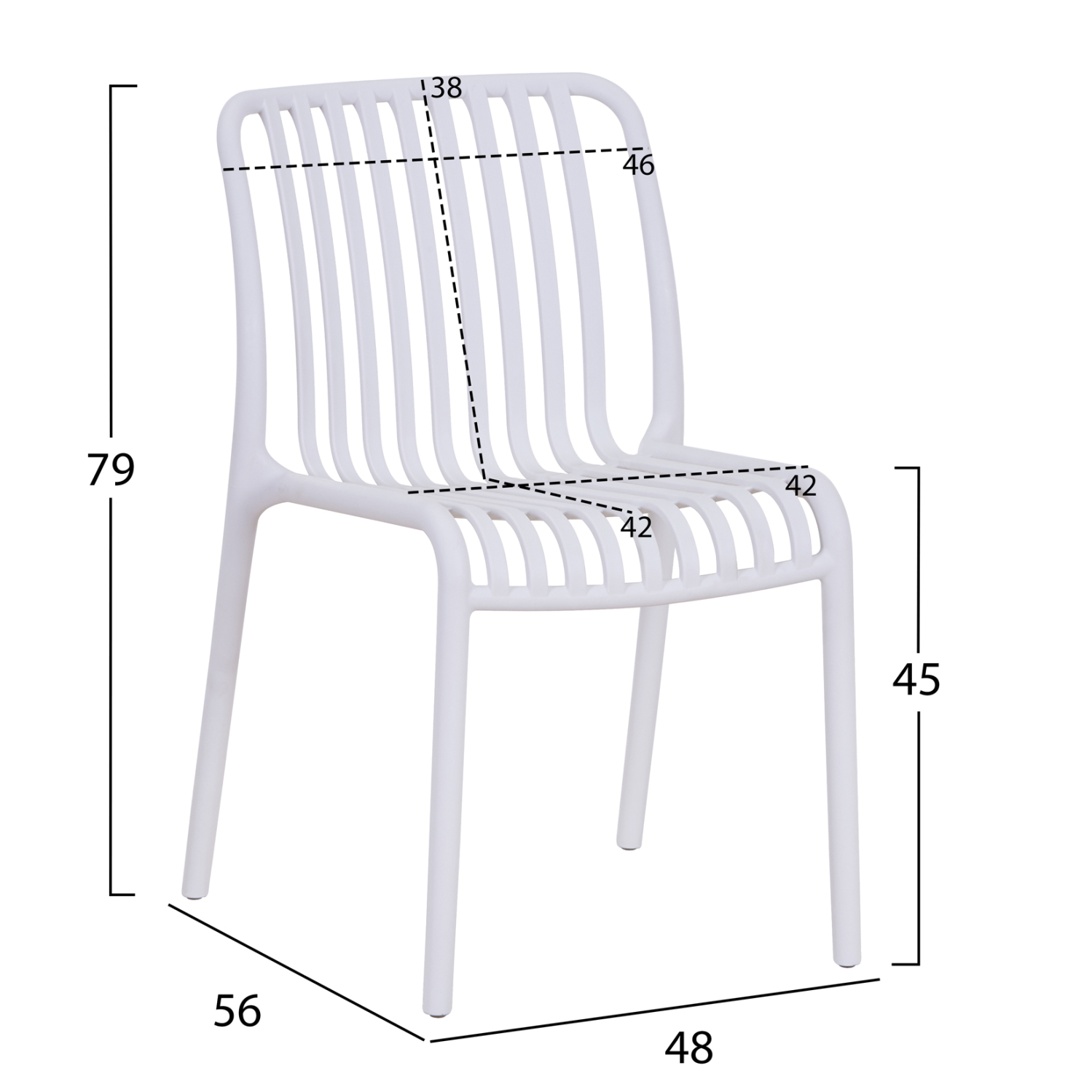 ΚΑΡΕΚΛΑ ΕΞΩΤ.ΧΩΡΟΥ CONVEE HM6104.01 ΛΕΥΚΟ ΠΟΛΥΠΡΟΠΥΛΕΝΙΟ 48x56x79Yεκ. 2