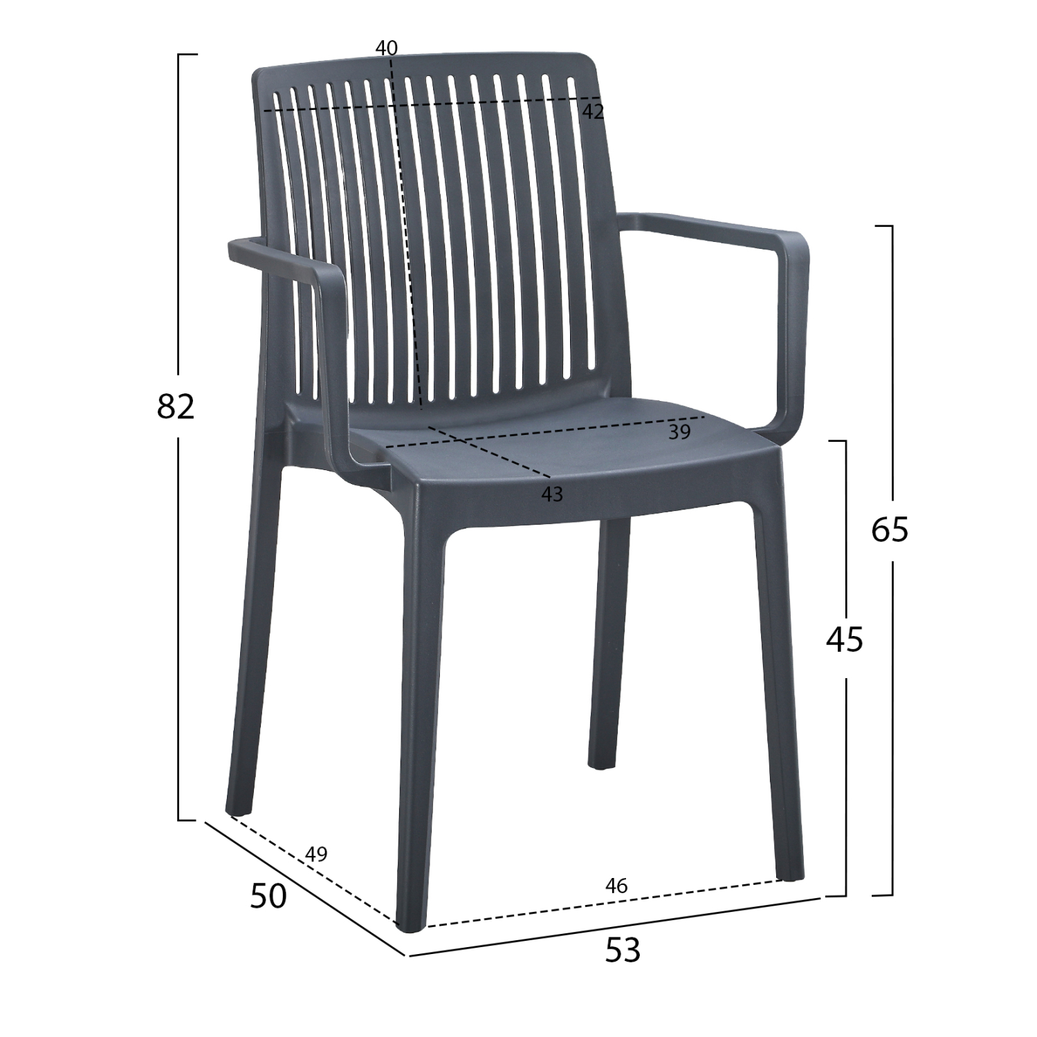 ΠΟΛΥΘΡΟΝΑ ΠΟΛΥΠΡΟΠΥΛΕΝΙΟΥ IDA HM6127.03 ΓΚΡΙ 53x50x82Υεκ. 2