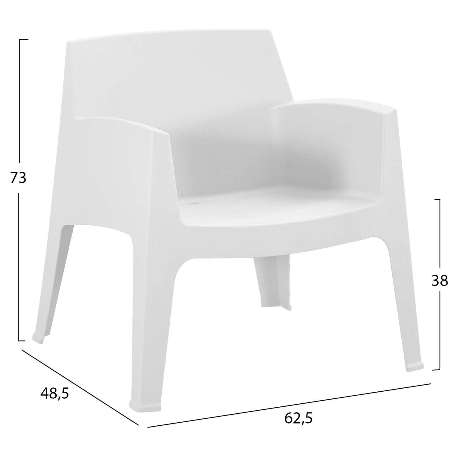 ΠΟΛΥΘΡΟΝΑ ΠΟΛΥΠΡΟΠΥΛΕΝΙΟΥ LOUNGE SLEEK HM6365.01 ΛΕΥΚΟ 62x68x73Υεκ. 2
