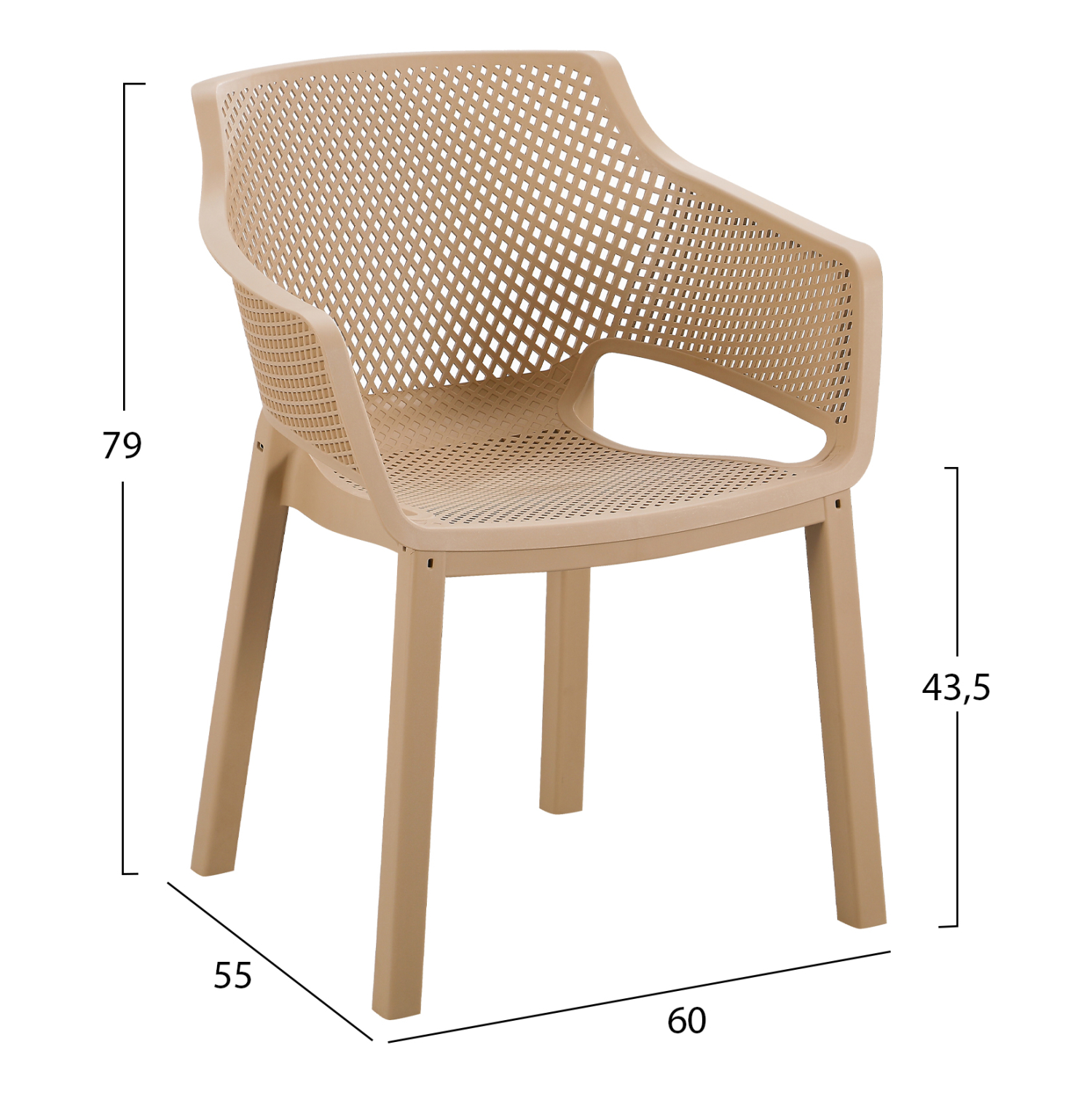 ΠΟΛΥΘΡΟΝΑ ΠΟΛΥΠΡΟΠΥΛΕΝΙΟΥ PEGGY HM6368.03 CAPPUCCINO 60x55x79Υεκ 2
