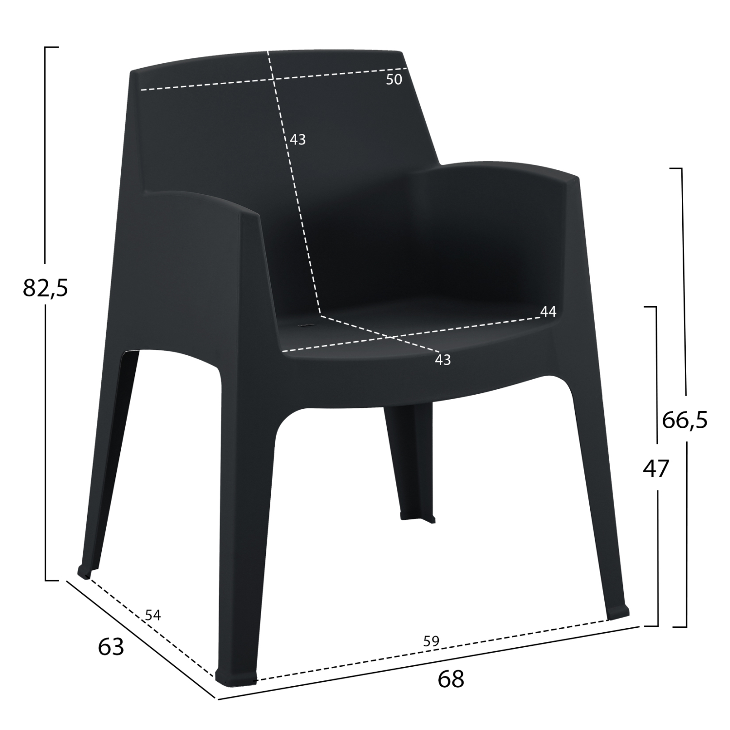 ΠΟΛΥΘΡΟΝΑ ΠΟΛΥΠΡΟΠΥΛΕΝΙΟΥ SLEEK HM6370.02 ΜΑΥΡΗ 68x63x82,5Υεκ. 2
