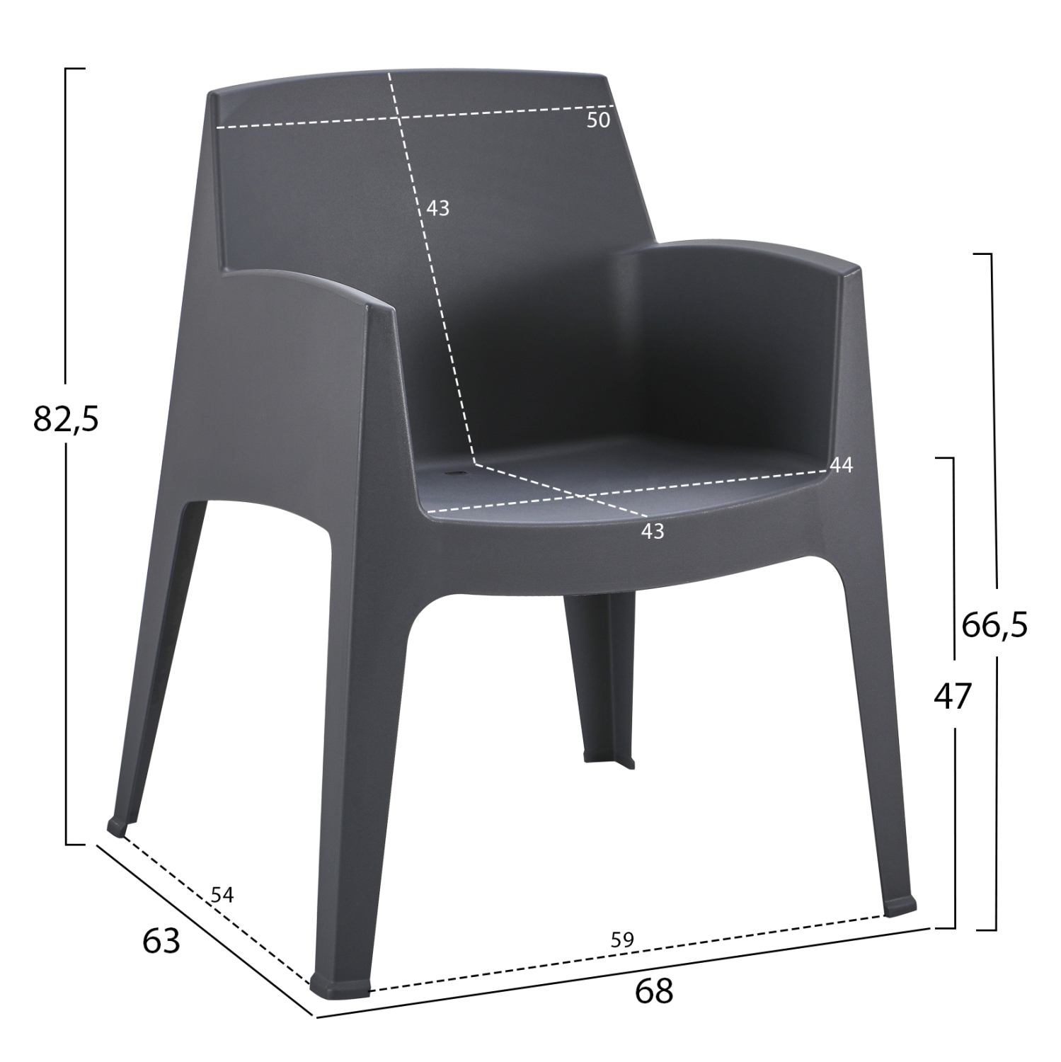ΠΟΛΥΘΡΟΝΑ ΠΟΛΥΠΡΟΠΥΛΕΝΙΟΥ SLEEK HM6370.10 ΓΚΡΙ 68x63x82,5Υεκ. 2