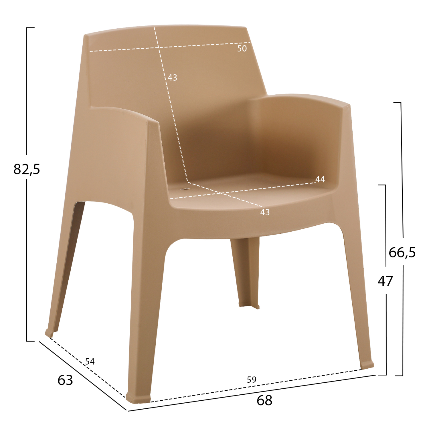 ΠΟΛΥΘΡΟΝΑ ΠΟΛΥΠΡΟΠΥΛΕΝΙΟΥ SLEEK HM6370.03 ΚΑΠΟΥΤΣΙΝΟ 68x63x82,5Υεκ. 2