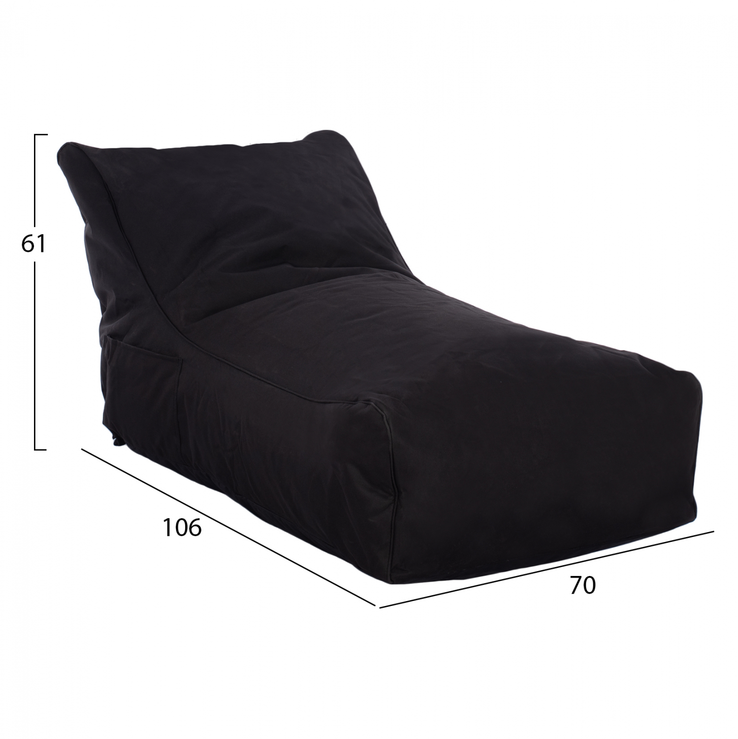 ΠΟΥΦ BLOOM ΑΔΙΑΒΡΟΧΟ HM5111.14 ΜΑΥΡΟ ΜΕ UV PROTECTION  106x70x61Υ εκ. 2