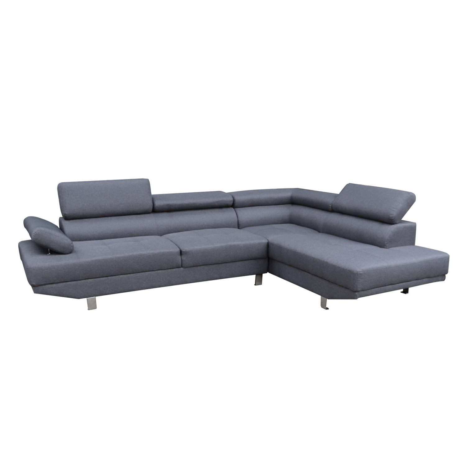 ΚΑΝΑΠΕΣ ΓΩΝΙΑ ΔΕΞΙΑ GORO HM3085.10R ΓΚΡΙ ΥΦΑΣΜΑ 270x200x87Y εκ. 1