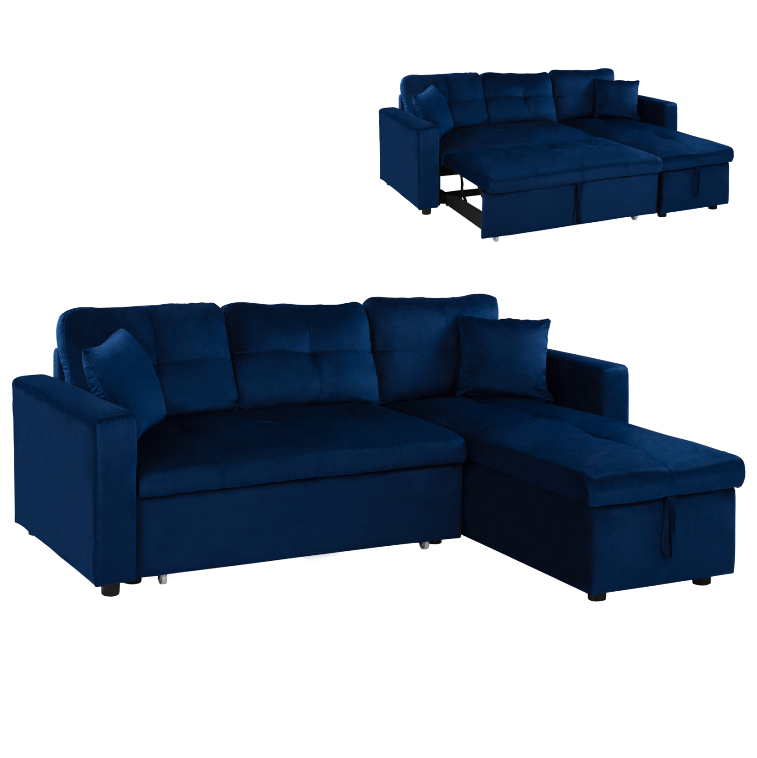 ΚΑΝΑΠΕΣ ΓΩΝΙΑ ΚΡΕΒΑΤΙ WAYNE 224x147x85Υεκ. HM3028.18 ΒΕΛΟΥΔΟ ΜΠΛΕ 1
