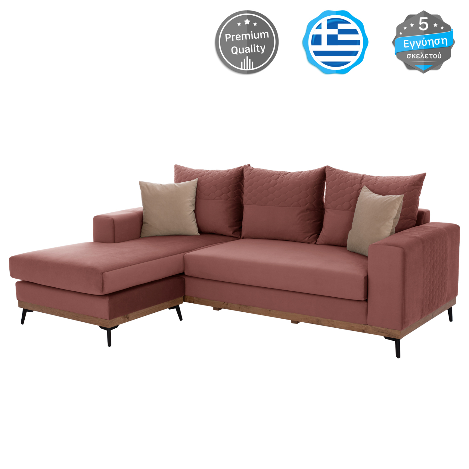 ΚΑΝΑΠΕΣ ΓΩΝΙΑ ΑΝΑΣΤΡΕΨΙΜΗ PORTOFINO ΥΦ. ΑΛΕΚΙΑΣΤΟ ΣΑΠΙΟ ΜΗΛΟ 240x165x92Yεκ. HM3252.02 1