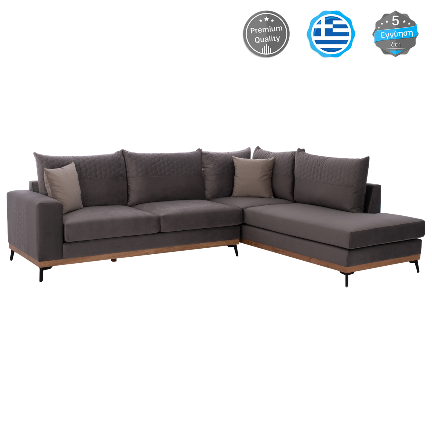 ΚΑΝΑΠΕΣ ΔΕΞΙΑ ΓΩΝΙΑ MESINA ΥΦΑΣΜΑ ΑΛΕΚΙΑΣΤΟ ΓΚΡΙ 290Χ240Χ94Υεκ. HM3253.01R 1