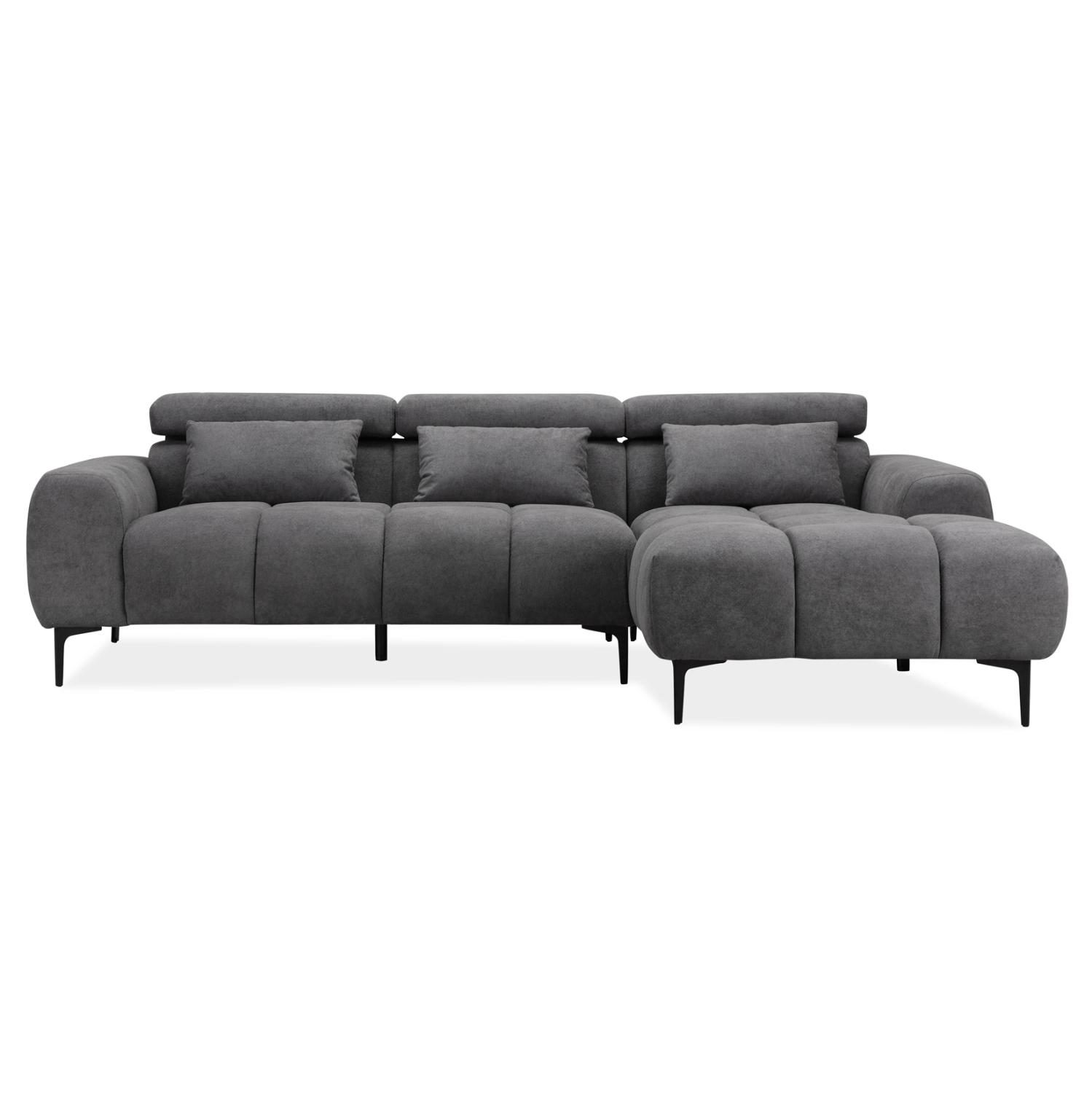 ΚΑΝΑΠΕΣ ΔΕΞΙΑ ΓΩΝΙΑ DIVYA HM3267.02R ΣΥΝΘ.SUEDE ΓΚΡΙ 264x175x99Υεκ. 4