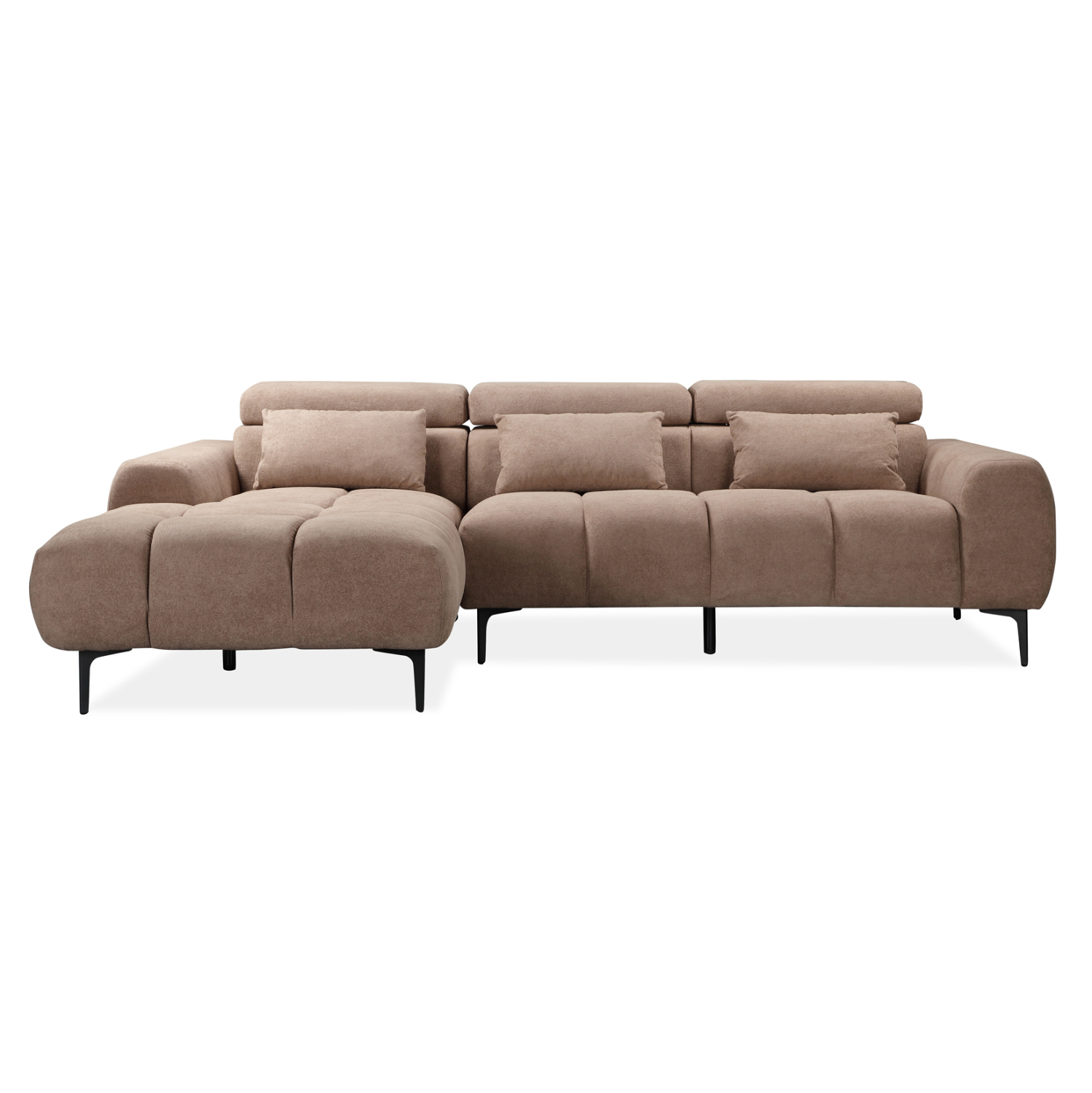ΚΑΝΑΠΕΣ ΑΡΙΣΤΕΡΗ ΓΩΝΙΑ DIVYA HM3267.01L ΣΥΝΘ.SUEDE ΑΝΟΙΧΤΟ ΚΑΦΕ 264x175x99Υεκ. 4