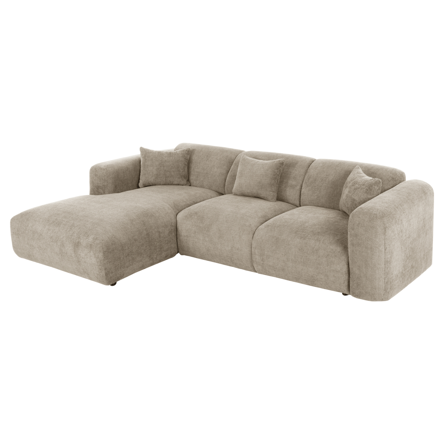 ΚΑΝΑΠΕΣ ΓΩΝΙΑ (ΑΡΙΣΤΕΡΗ) BRICKEN HM3275.01L ΜΠΕΖ ΥΦΑΣΜΑ 110-282x98-160x72Υεκ. 1