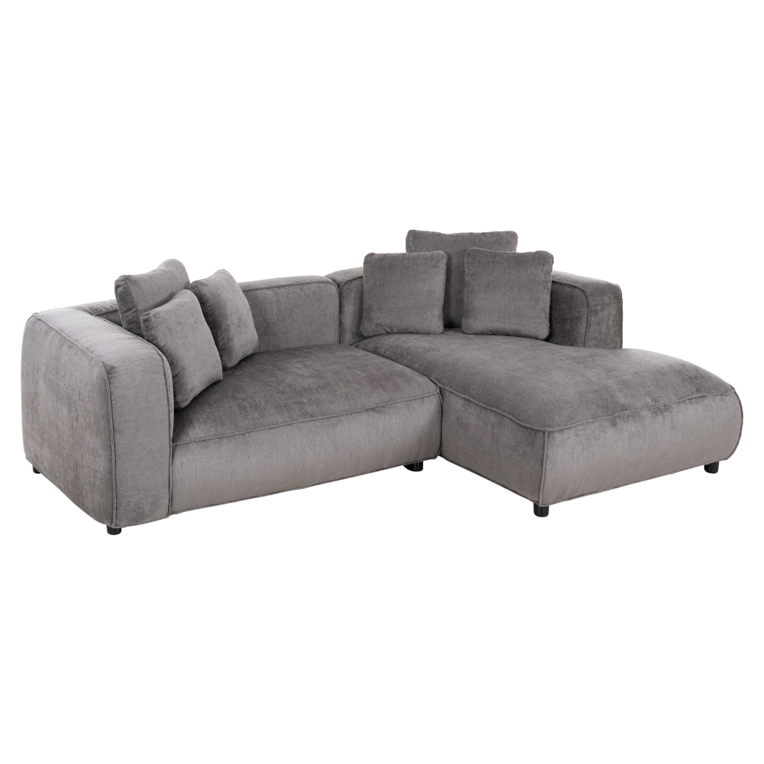 ΚΑΝΑΠΕΣ ΓΩΝΙΑ 3-ΘΕΣΙΟΣ GRACE HM3280.03R ΓΚΡΙ ΥΦΑΣΜΑ 252x105-160x70-90Υεκ. 1