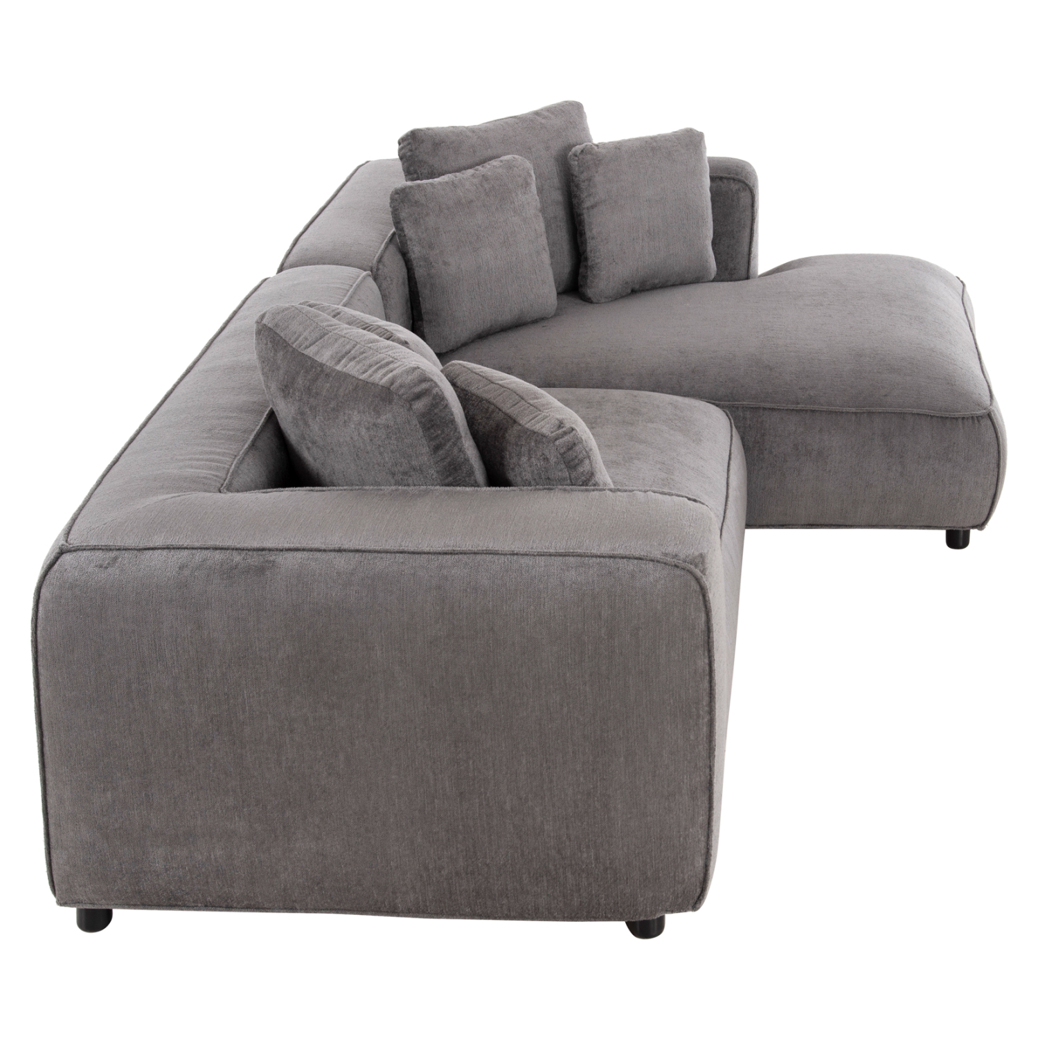 ΚΑΝΑΠΕΣ ΓΩΝΙΑ 3-ΘΕΣΙΟΣ GRACE HM3280.03R ΓΚΡΙ ΥΦΑΣΜΑ 252x105-160x70-90Υεκ. 4