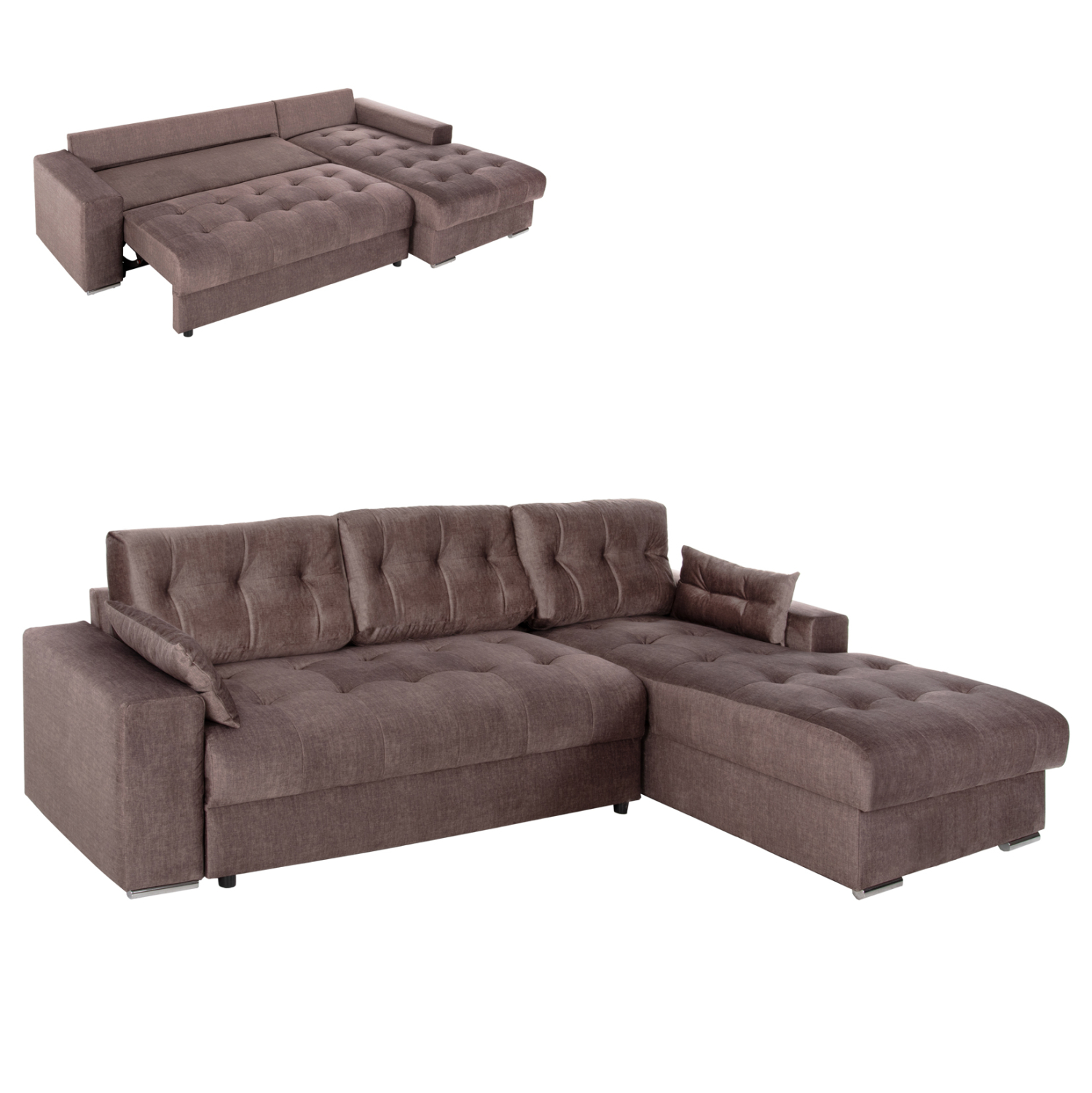 ΓΩΝΙΑΚΟΣ ΚΑΝΑΠΕΣ-ΚΡΕΒΑΤΙ ΜΕ ΑΠΟΘ.ΧΩΡΟ CLANCY HM3281.03R ΚΑΦΕ ΥΦΑΣΜΑ 308x181x92Υεκ. 1