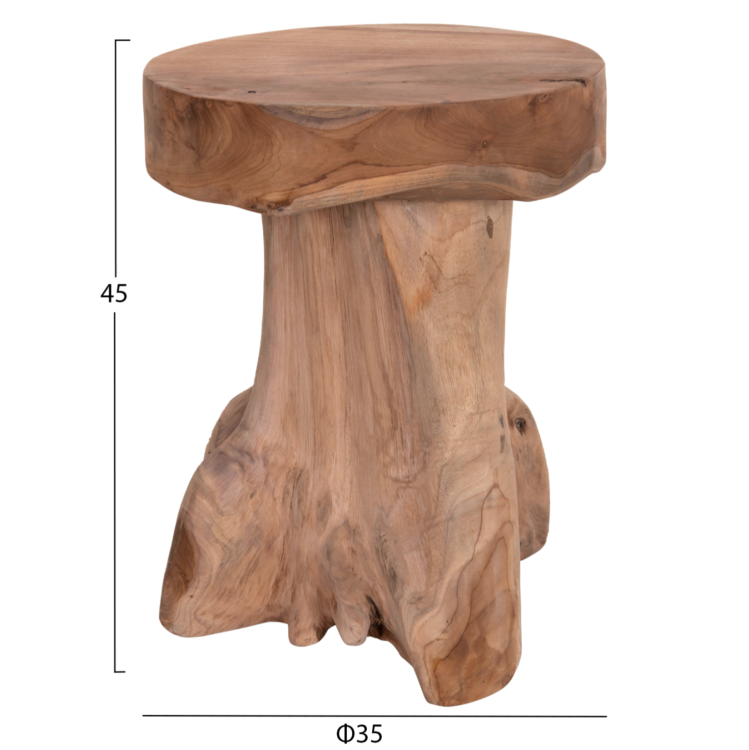 ΒΟΗΘΗΤΙΚΟ ΤΡΑΠΕΖΑΚΙ LOGG HM9351.11 ΜΑΣΙΦ ΞΥΛΟ ΤEAK ΦΥΣΙΚΟ Φ35X45Yεκ. 2