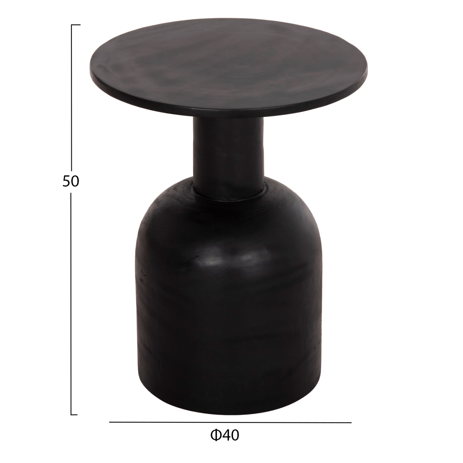 ΒΟΗΘΗΤΙΚΟ ΤΡΑΠΕΖΑΚΙ PUMBE HM9891.12 ΞΥΛΟ SUAR ΣΕ ΜΑΥΡΟ ΧΡΩΜΑ Φ40x50Υεκ 2