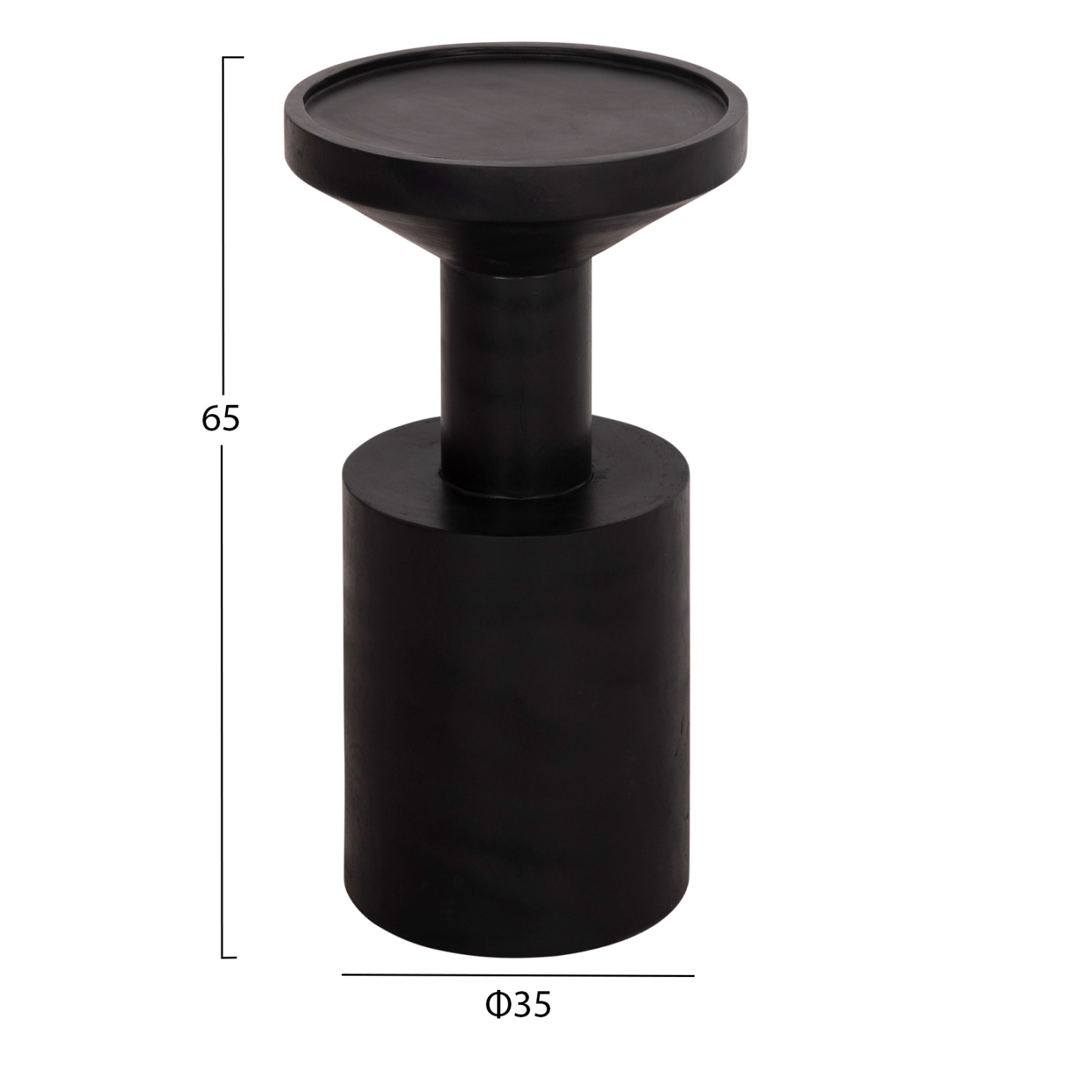 ΤΡΑΠΕΖΙ ΒΟΗΘΗΤΙΚΟ BERMAL HM9889.12 ΜΑΣΙΦ ΞΥΛΟ SUAR ΣΕ ΜΑΥΡΟ Φ35x65Υεκ. 2