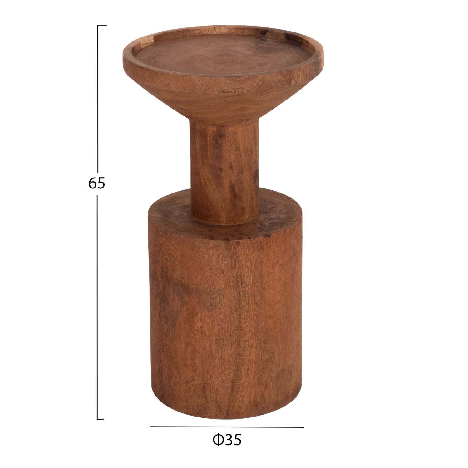 ΤΡΑΠΕΖΙ ΒΟΗΘΗΤΙΚΟ BERMAL HM9889.11 ΜΑΣΙΦ ΞΥΛΟ SUAR ΣΕ ΦΥΣΙΚΟ Φ35x65Υεκ. 2