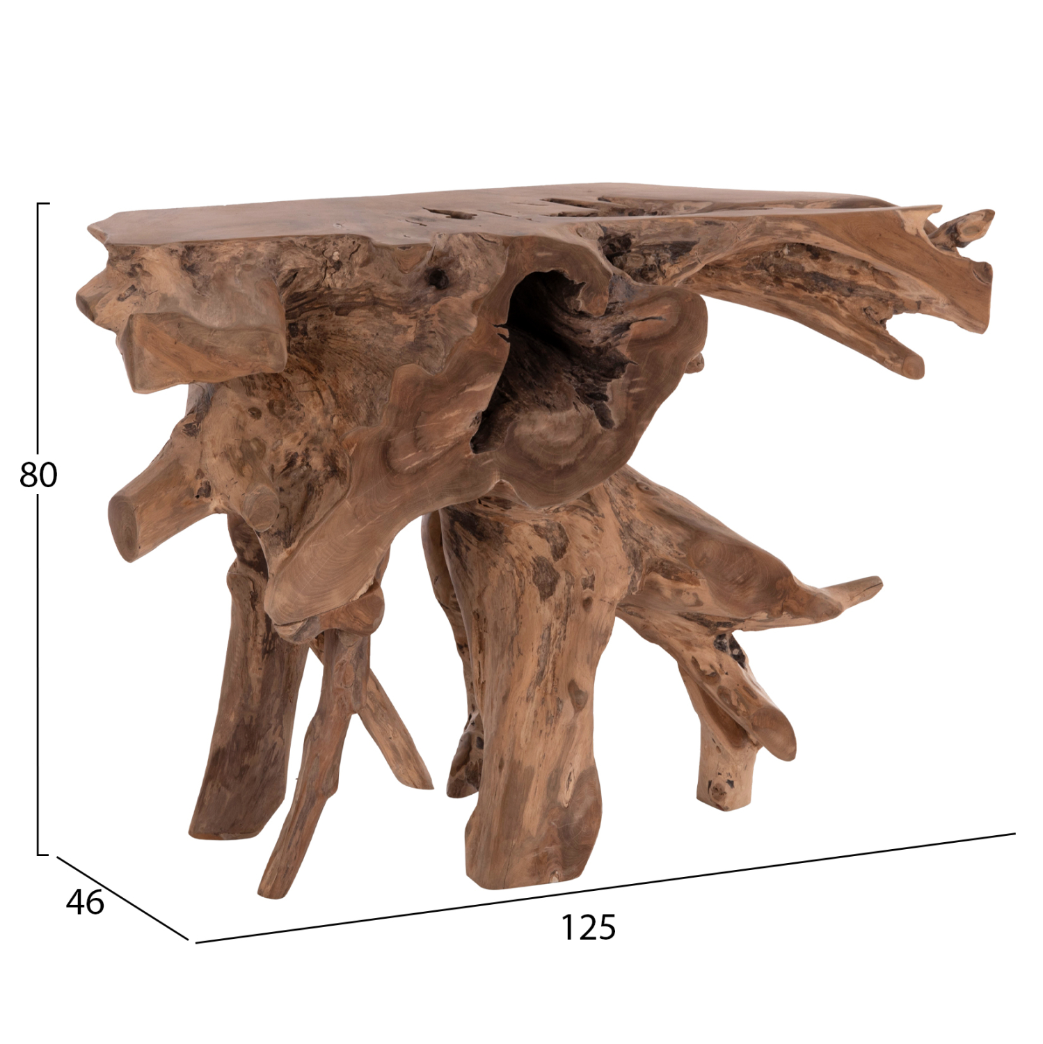 ΚΟΝΣΟΛΑ GRIMAL HM18298 ΞΥΛΟ ΤΕΑΚ (ΡΙΖΑ)--ΦΥΣΙΚΟ 125x46x80Υεκ. 2