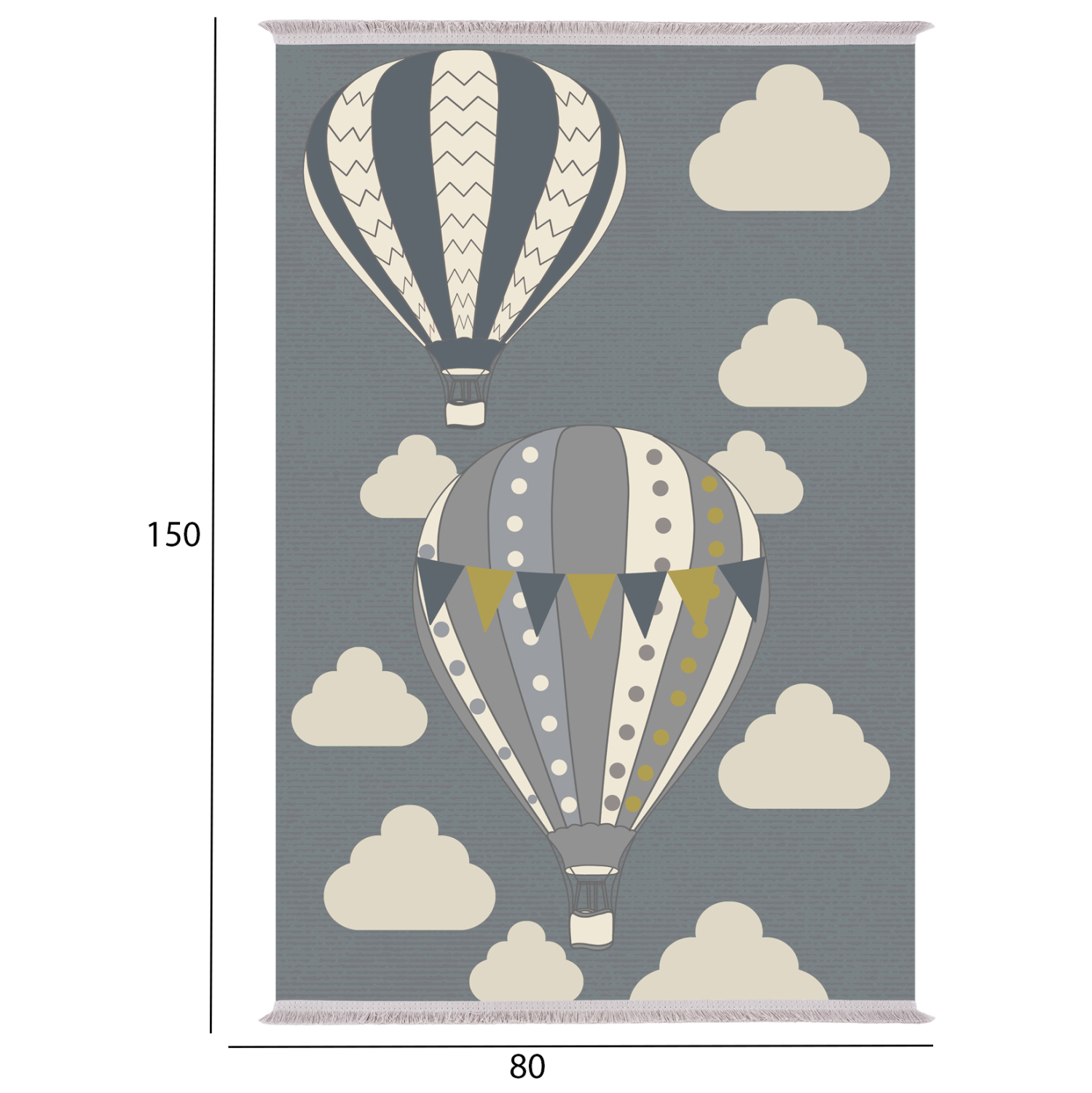 ΠΑΙΔΙΚΟ ΧΑΛΙ ΜΕ ΚΡΟΣΙΑ ΣΕΙΡΑ KIDDER HM7678.23 ΑΕΡΟΣΤΑΤΑ ΜΠΛE 80Χ150 εκ. 2