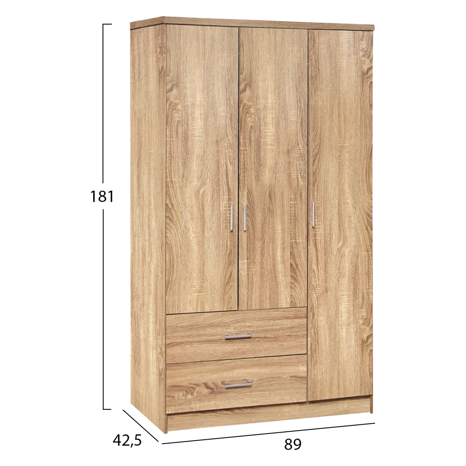 ΝΤΟΥΛΑΠΑ 3ΦΥΛΛΗ CAESAR ME 2 ΣΥΡΤΑΡΙΑ HM340.02 SONAMA 89Χ42,5Χ181εκ. 2