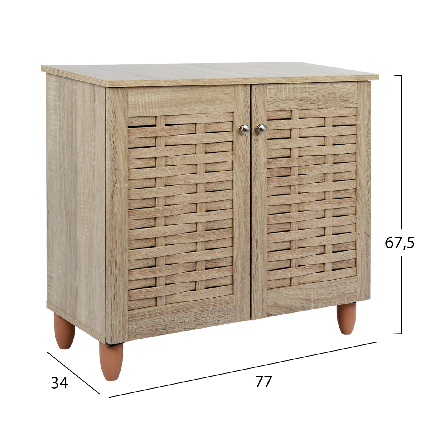 ΠΑΠΟΥΤΣΟΘΗΚΗ-ΝΤΟΥΛΑΠΙ ΞΥΛΙΝΗ CASSIOPE HM2208.02 SONAMA 77Χ34Χ67.5Υεκ. 2