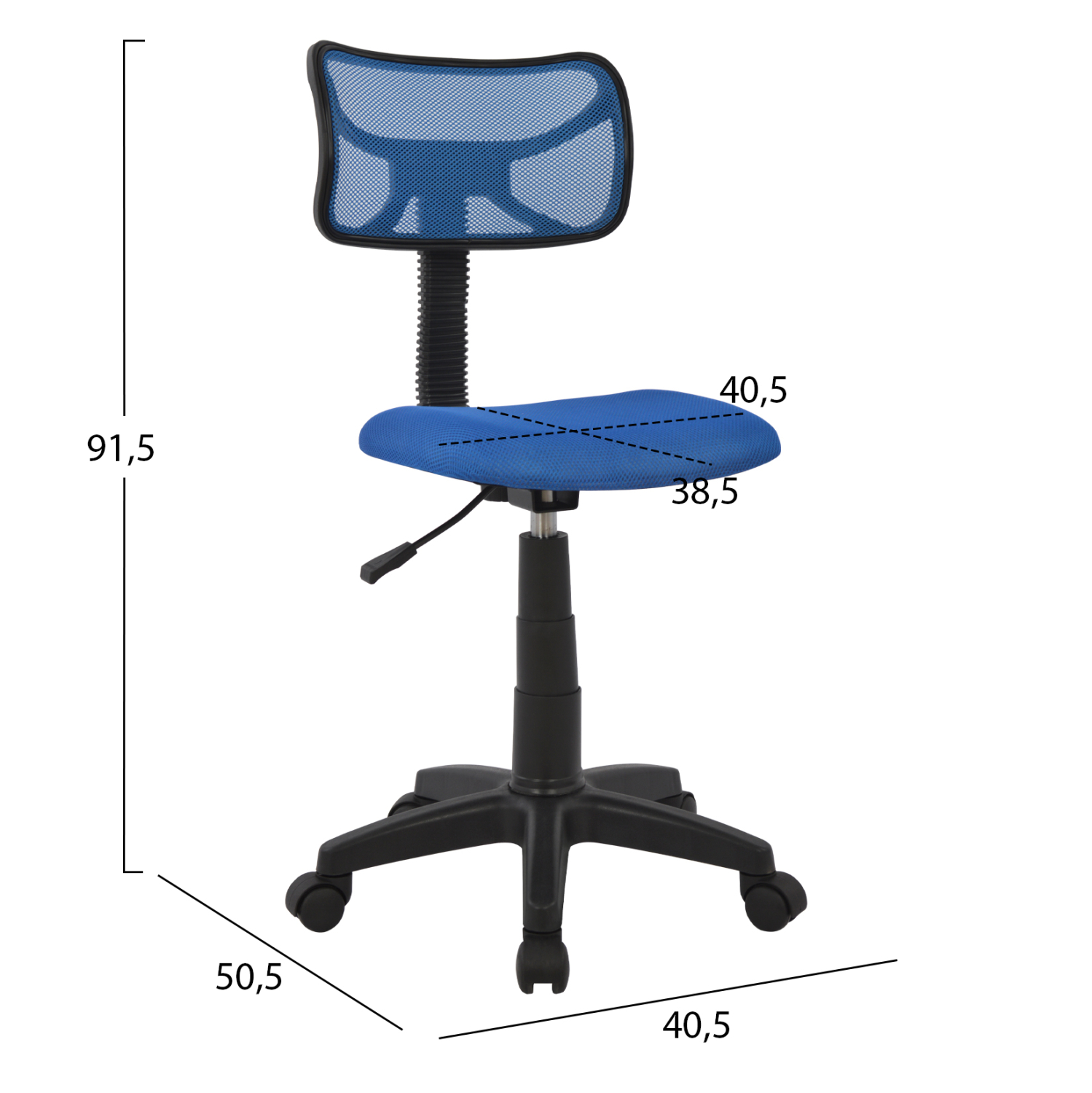 ΚΑΡΕΚΛΑ ΓΡΑΦΕΙΟΥ AKHILA HM1026.06 ΜΠΛΕ ΥΦΑΣΜΑ MESH 40,5x50,5x91,5 εκ. 2