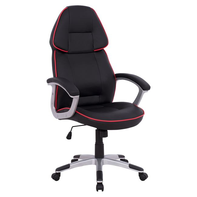 ΚΑΡΕΚΛΑ ΓΡΑΦΕΙΟΥ GAMING ARIS HM1007 BUCKET ΜΑΥΡΟ PU - ΚΟΚΚΙΝΗ ΡΙΓΑ 69x68x(119-127) εκ. 1