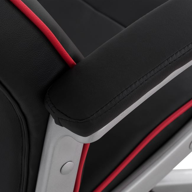 ΚΑΡΕΚΛΑ ΓΡΑΦΕΙΟΥ GAMING ARIS HM1007 BUCKET ΜΑΥΡΟ PU - ΚΟΚΚΙΝΗ ΡΙΓΑ 69x68x(119-127) εκ. 8