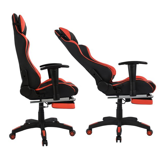 ΚΑΡΕΚΛΑ ΓΡΑΦΕΙΟΥ GAMING HM1063.01 SPEED ΜΑΥΡΟ ΚΟΚΚΙΝΟ &amp; ΥΠΟΠΟΔΙΟ 68 x 71,5 x 134 cm 4