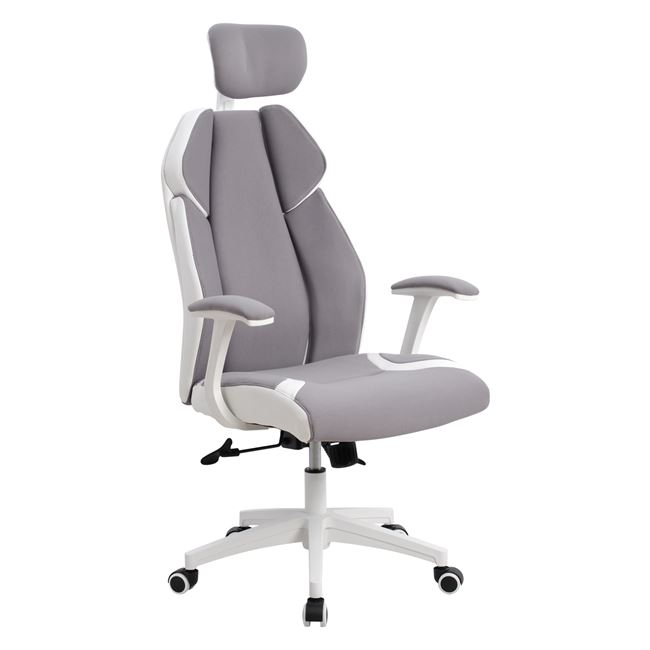 ΚΑΡΕΚΛΑ ΓΡΑΦΕΙΟΥ SALENA HM1086.10 ΣΕ ΓΚΡΙ ΛΕΥΚΟ ΧΡΩΜΑ 65x73x130 εκ. 1