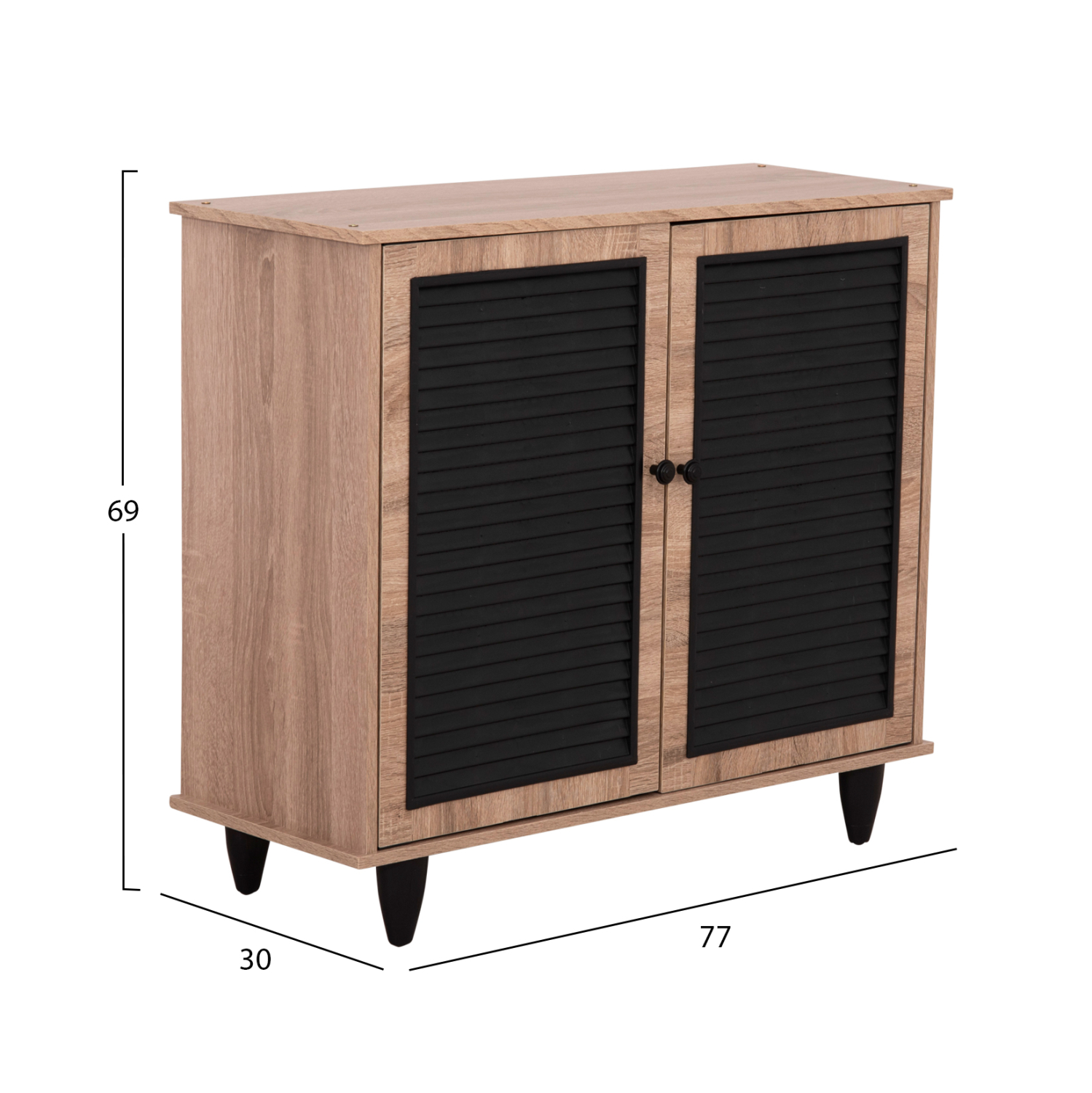 ΠΑΠΟΥΤΣΟΘΗΚΗ ΞΥΛΙΝΗ MCKENNA HM2266.02 ΣΕ ΧΡΩΜΑ SONAMA-ΜΑΥΡΟ 77x30x69Υεκ. 2