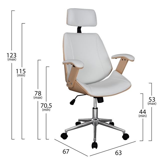 ΚΑΡΕΚΛΑ ΓΡΑΦΕΙΟΥ ΔΙΕΥΘΥΝΤΙΚΗ SUPERIOR PRO HM1109.02 SONAMA-ΑΣΠΡO PU 63x67x123Yεκ. 2