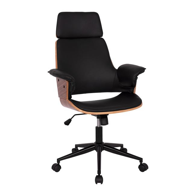 ΚΑΡΕΚΛΑ ΓΡΑΦΕΙΟΥ ΔΙΕΥΘΥΝΤΙΚΗ SUPERIOR PRO HM1110.01 ΚΑΡΥΔΙ-ΜΑΥΡΗ 67x66x120 cm 1