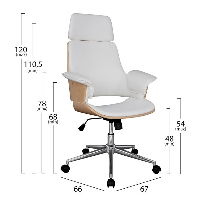 ΚΑΡΕΚΛΑ ΓΡΑΦΕΙΟΥ ΔΙΕΥΘΥΝΤΙΚΗ SUPERIOR PRO HM1110.02 SONAMA-ΑΣΠΡΗ 67x66x120 cm 2