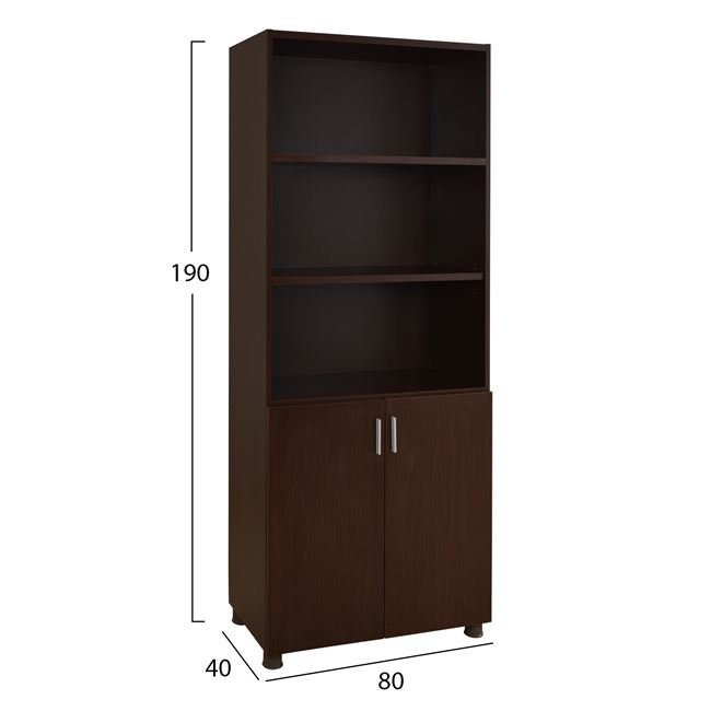 ΒΙΒΛΙΟΘΗΚΗ ΓΡΑΦΕΙΟΥ VANCE ΕΠΑΓΓΕΛΜΑΤΙΚΗ WENGE HM2055.12 80Χ40Χ190Υ εκ. 2